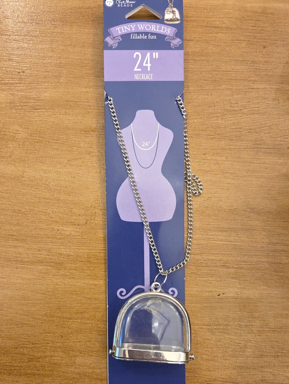 Tiny Worlds Silver Fillable Pendant Necklace - 24"